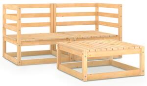 3 Piece Garden Lounge Set Solid Wood Pine