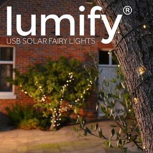 Lumify USB Solar Fairy Lights - Warm White 300 LED's