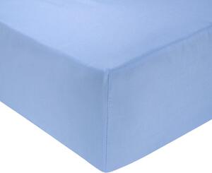 4ft Bed Light Blue Easy Care Fitted Sheet - 68 Pick Polycotton