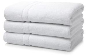 Box of 24 White Egyptian Double Yarn Cotton Bath Towels 600 GSM 70x140cm