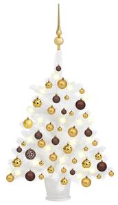 Artificial Pre-lit Christmas Tree with Ball Set White 65 cm