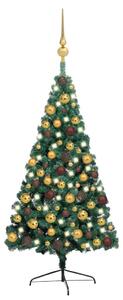 Artificial Half Pre-lit Christmas Tree with Ball Set Green 150 cm