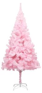 Artificial Pre-lit Christmas Tree with Stand Pink 240 cm PVC