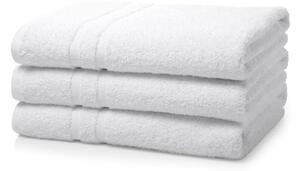 Box of 24 White Thick Hotel Bath Towel 500 GSM 2 Stripe - 70cm x 130cm