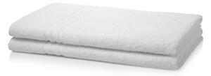 Single Piece White Hotel Large Bath Sheet 400 GSM 3 Stripe - 100cm x 150cm
