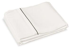 Mayfairsilk Ivory Pure Silk Flat Sheet - Charcoal Piping - Double