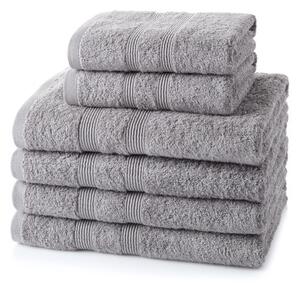 6 Piece Light Grey Towel Bale 500 GSM - 4 Hand Towels, 2 Bath Towels