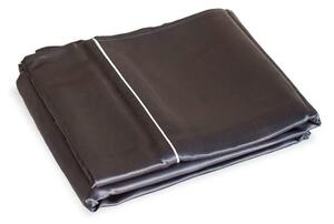 Mayfairsilk Charcoal Pure Silk Flat Sheet - Ivory Piping - Double