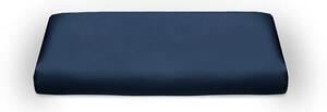 Mayfairsilk Midnight Blue Pure Silk Duvet Cover - Ivory Piping - UK Double
