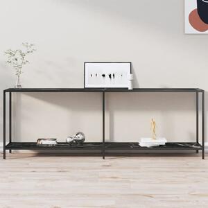 Console Table Black 220x35x75.5 cm Tempered Glass