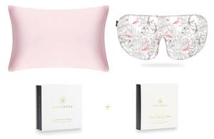 MayfairSilk Precious Pink and Flamingos Silk Sleep Gift Set - Standard Pillowcase