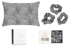 Mayfairsilk Leopard Silk Pillowcase and Scrunchies Gift Set - Standard Pillowcase