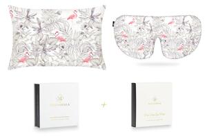 MayfairSilk Flamingos Pure Silk Sleep Gift Set - Super King Pillowcase