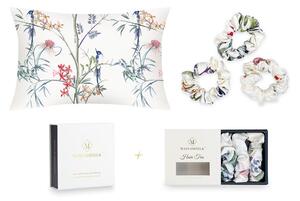 Mayfairsilk Hummingbird Silk Pillowcase and Scrunchies Gift Set - Standard Pillowcase