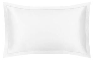 Mayfairsilk Brilliant White Oxford Pure Silk Pillowcase - White Piping - Standard