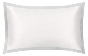 Mayfairsilk Ivory and Oyster Grey Oxford Pure Silk Pillowcase - Standard