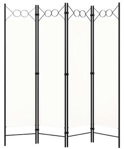 4-Panel Room Divider White 160x180 cm