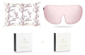 Mayfairsilk Cherry Blossom and Precious Pink Silk Sleep Gift Set - Super King Pillowcase