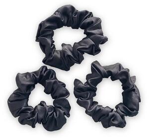 Mayfairsilk Charcoal Silk Scrunchies Set