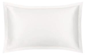 Mayfairsilk Ivory Oxford Pure Silk Pillowcase - Ivory Piping - Standard