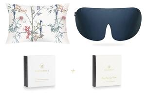 Mayfairsilk Hummingbird and Midnight Blue Silk Sleep Gift Set - Standard Pillowcase