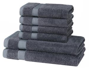 6 Piece 700GSM Bamboo Towel Set - 4 Hand Towels, 2 Bath Towels