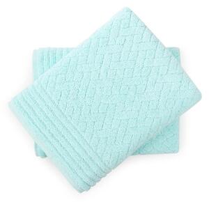 750 GSM Samrot Checquered Embroidered Set - 2 Bath Sheets
