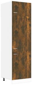 Refrigerator Cabinet Smoked Oak 60x57x207 cm Engineered Wood
