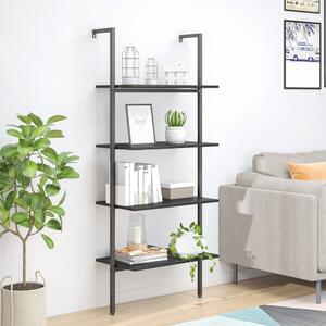 4-Tier Leaning Shelf Black 64x35x152.5 cm