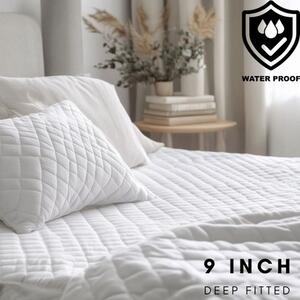 9 Inch Deep Quilted Waterproof Fitted Mattress Protector