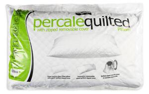 Quilted Percale Pillow with Zipped Removable Cover