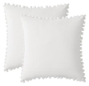 Set of 2 Cushions with Premium Pompom Velvet Cushion Covers Included - 45x45cm