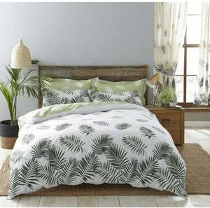 Polycotton Printed Fern Duvet Cover Set - Green