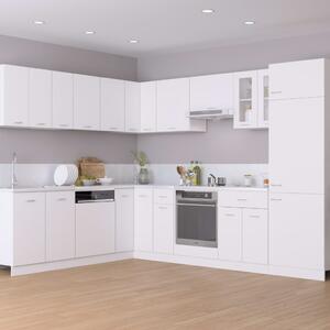 14 Piece Kitchen Cabinet Set White Engineered Wood