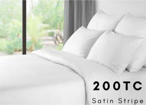 200TC Sateen Stripe Microfibre Duvet Cover Sets