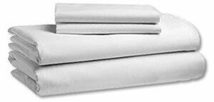 White Percale Flat Sheet 200 Thread Count Soft Cotton - Single