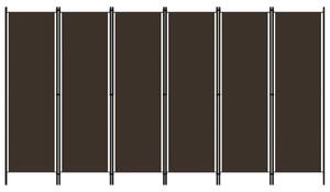 6-Panel Room Divider Brown 300x180 cm