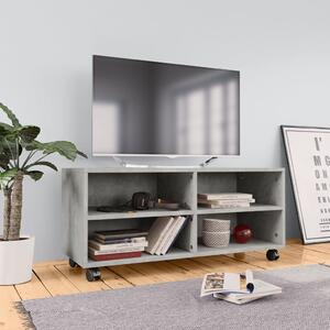 TV Cabinet with Castors Concrete Grey 90x35x35 cm Engineered Wood