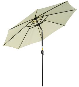 Outsunny 3m Outdoor Garden Umbrella, Tilting Garden Parasol with 8 Ribs, Crank Handle for Balcony and Garden Shade, Beige Aosom UK