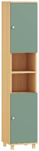 HOMCOM Bathroom Cabinet with Adjustable Shelves and Open Shelves - Green