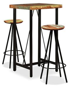 Bar Set 3 Pieces Solid Reclaimed Wood