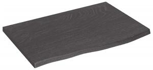 Wall Shelf Dark Grey 60x40x2 cm Treated Solid Wood Oak