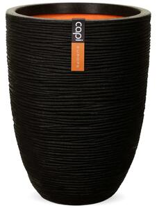 Capi Vase Nature Rib Elegant Low 36x47 cm Black KBLR782