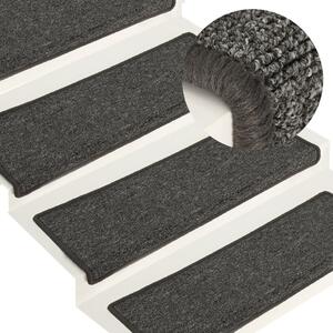 Carpet Stair Treads 15 pcs 65x21x4 cm Grey and Black