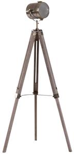 HOMCOM Vintage Tripod Floor Lamp Retro Industrial Photography Light Spotlight Antique Searchlight Wooden Base