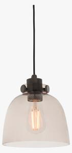 Matthew Black Chrome Pendant with Clear Tinted Glass Shade