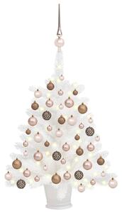 Artificial Pre-lit Christmas Tree with Ball Set White 65 cm