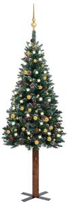 Slim Pre-lit Christmas Tree with Ball Set Green 150 cm