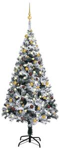 Artificial Pre-lit Christmas Tree with Ball Set Green 150 cm PVC