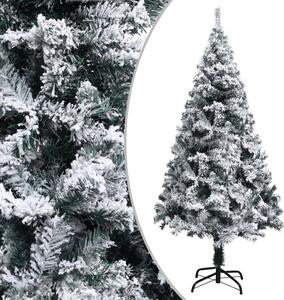 Artificial Pre-lit Christmas Tree with Flocked Snow Green 150 cm